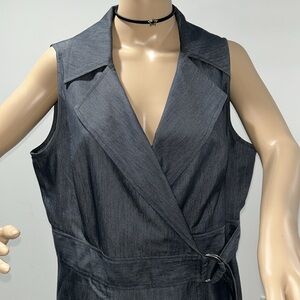 London Times Denim Wrap Dress